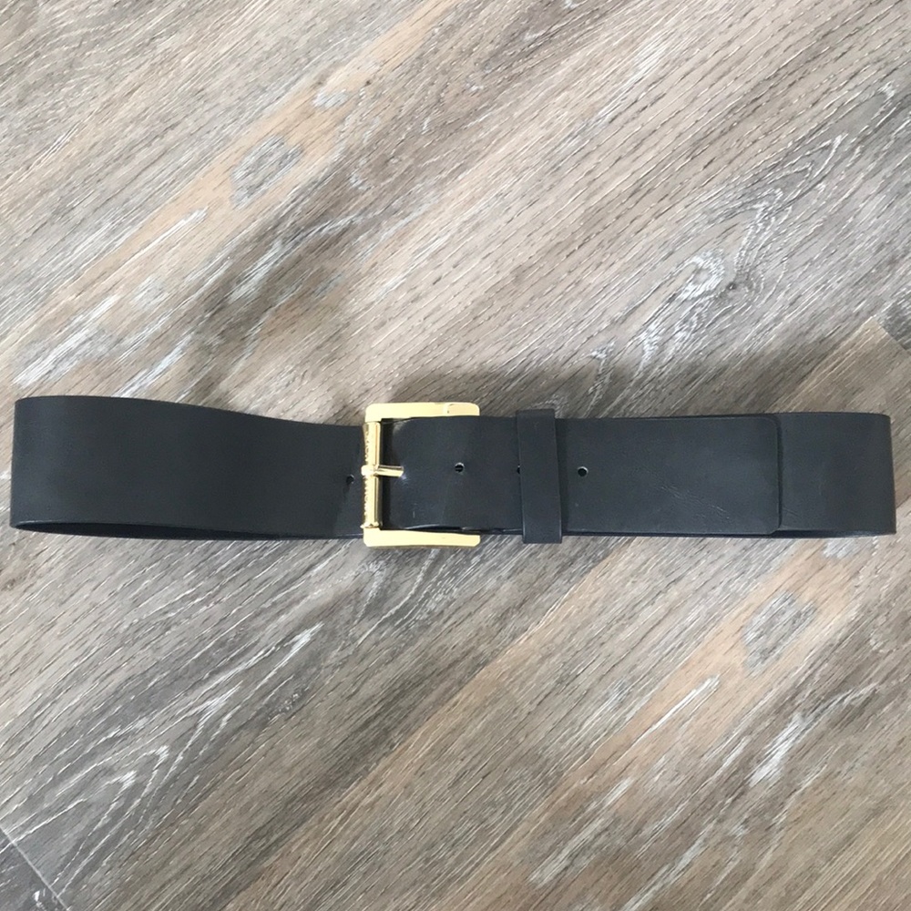 MICHAEL KORS BLACK LEATHER BELT